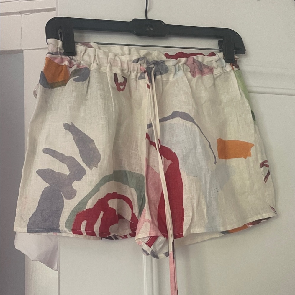 Cult Gaia Colorful Abstract Print Shorts